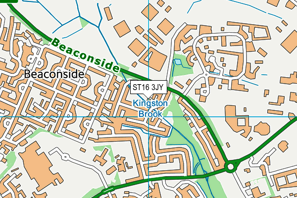 ST16 3JY map - OS VectorMap District (Ordnance Survey) ST16 3JY map - OS VectorMap District (Ordnance Survey)