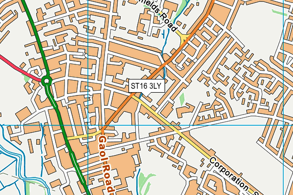 ST16 3LY map - OS VectorMap District (Ordnance Survey) ST16 3LY map - OS VectorMap District (Ordnance Survey)
