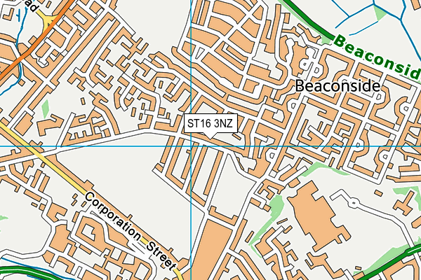 ST16 3NZ map - OS VectorMap District (Ordnance Survey) ST16 3NZ map - OS VectorMap District (Ordnance Survey)