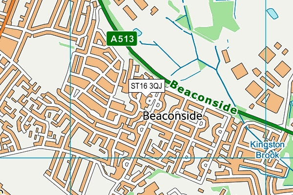 ST16 3QJ map - OS VectorMap District (Ordnance Survey) ST16 3QJ map - OS VectorMap District (Ordnance Survey)