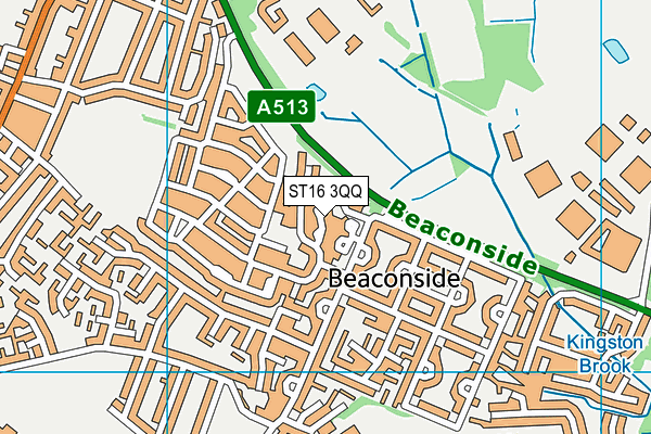 ST16 3QQ map - OS VectorMap District (Ordnance Survey) ST16 3QQ map - OS VectorMap District (Ordnance Survey)