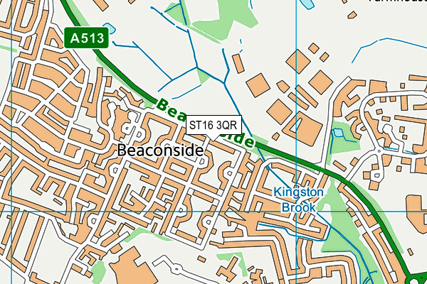 ST16 3QR map - OS VectorMap District (Ordnance Survey) ST16 3QR map - OS VectorMap District (Ordnance Survey)