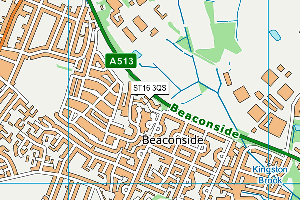 ST16 3QS map - OS VectorMap District (Ordnance Survey) ST16 3QS map - OS VectorMap District (Ordnance Survey)
