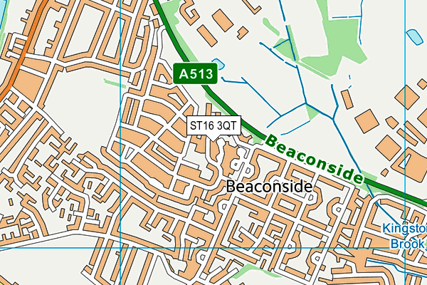 ST16 3QT map - OS VectorMap District (Ordnance Survey) ST16 3QT map - OS VectorMap District (Ordnance Survey)