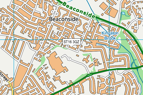 ST16 3QZ map - OS VectorMap District (Ordnance Survey) ST16 3QZ map - OS VectorMap District (Ordnance Survey)