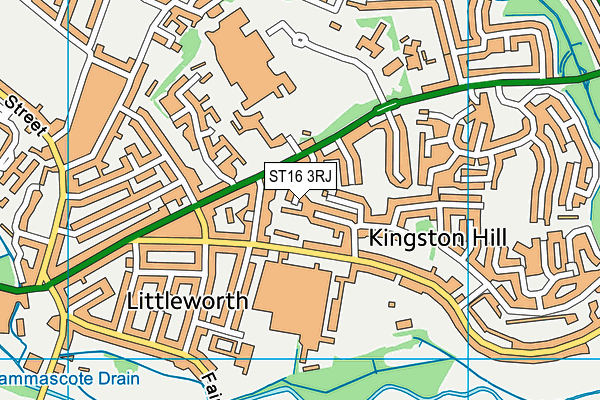 ST16 3RJ map - OS VectorMap District (Ordnance Survey)