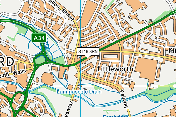 ST16 3RN map - OS VectorMap District (Ordnance Survey) ST16 3RN map - OS VectorMap District (Ordnance Survey)