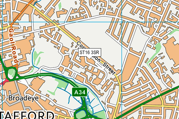 ST16 3SR map - OS VectorMap District (Ordnance Survey) ST16 3SR map - OS VectorMap District (Ordnance Survey)