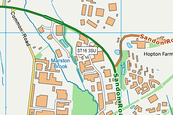 ST16 3SU map - OS VectorMap District (Ordnance Survey) ST16 3SU map - OS VectorMap District (Ordnance Survey)