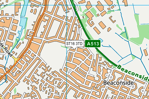 ST16 3TD map - OS VectorMap District (Ordnance Survey) ST16 3TD map - OS VectorMap District (Ordnance Survey)