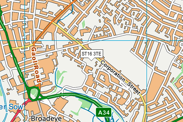 ST16 3TE map - OS VectorMap District (Ordnance Survey) ST16 3TE map - OS VectorMap District (Ordnance Survey)