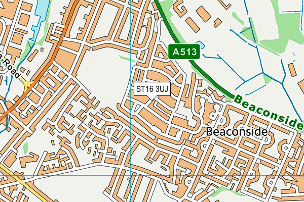 ST16 3UJ map - OS VectorMap District (Ordnance Survey) ST16 3UJ map - OS VectorMap District (Ordnance Survey)