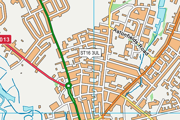 ST16 3UL map - OS VectorMap District (Ordnance Survey) ST16 3UL map - OS VectorMap District (Ordnance Survey)