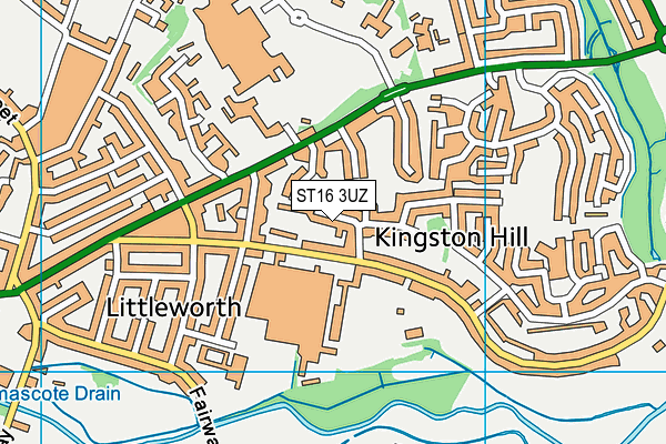 ST16 3UZ map - OS VectorMap District (Ordnance Survey) ST16 3UZ map - OS VectorMap District (Ordnance Survey)