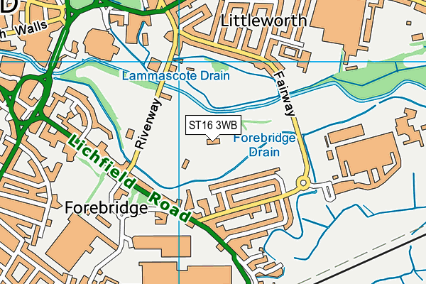 ST16 3WB map - OS VectorMap District (Ordnance Survey) ST16 3WB map - OS VectorMap District (Ordnance Survey)