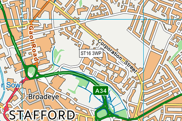 ST16 3WP map - OS VectorMap District (Ordnance Survey) ST16 3WP map - OS VectorMap District (Ordnance Survey)