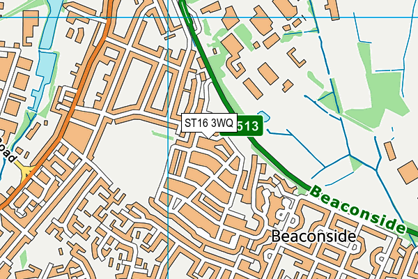 ST16 3WQ map - OS VectorMap District (Ordnance Survey) ST16 3WQ map - OS VectorMap District (Ordnance Survey)
