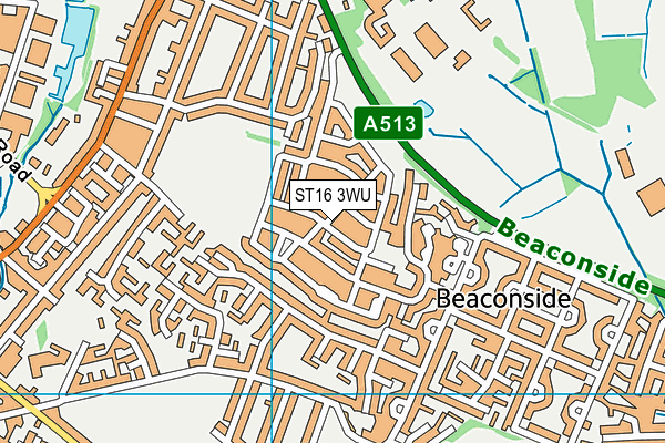 ST16 3WU map - OS VectorMap District (Ordnance Survey) ST16 3WU map - OS VectorMap District (Ordnance Survey)