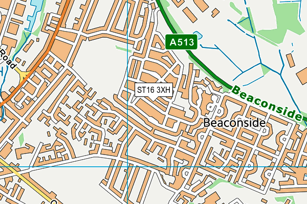 ST16 3XH map - OS VectorMap District (Ordnance Survey) ST16 3XH map - OS VectorMap District (Ordnance Survey)