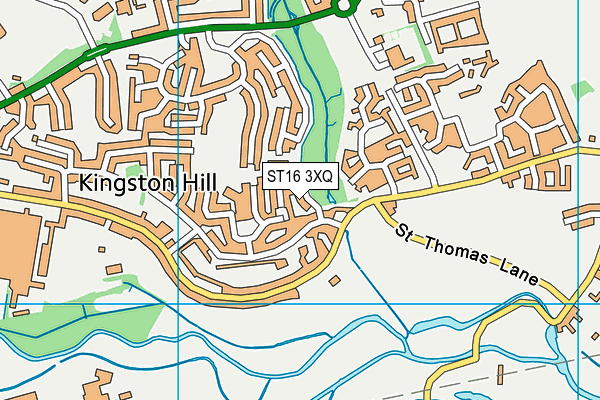 ST16 3XQ map - OS VectorMap District (Ordnance Survey)