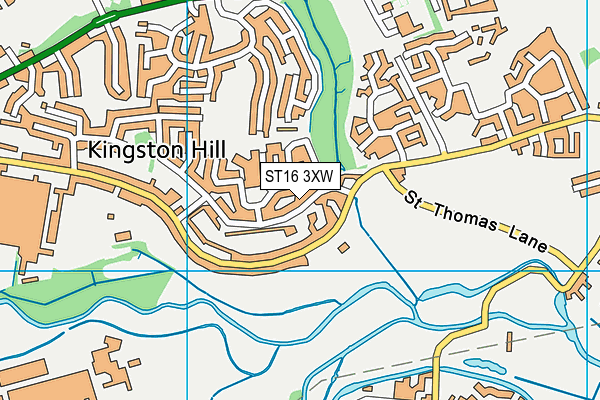 ST16 3XW map - OS VectorMap District (Ordnance Survey) ST16 3XW map - OS VectorMap District (Ordnance Survey)