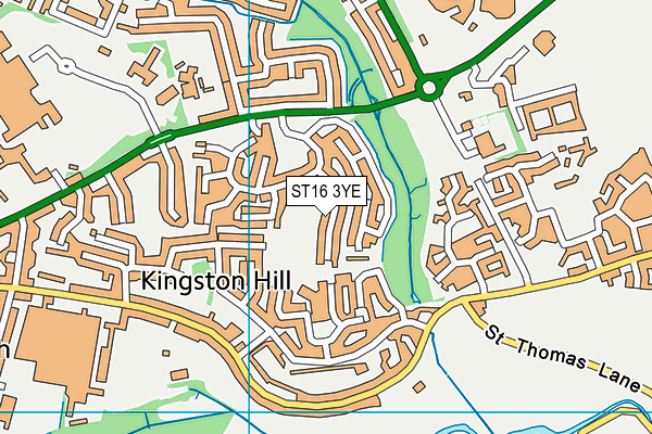 ST16 3YE map - OS VectorMap District (Ordnance Survey) ST16 3YE map - OS VectorMap District (Ordnance Survey)
