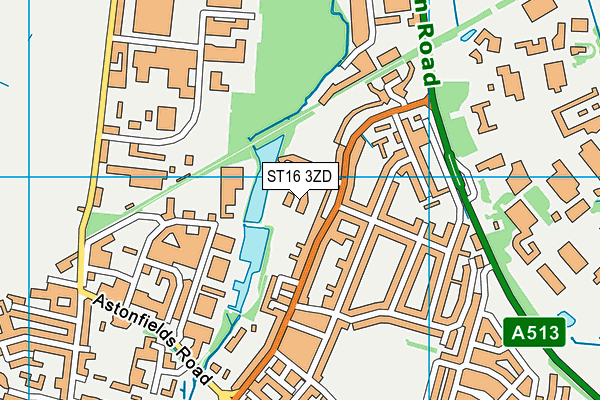 ST16 3ZD map - OS VectorMap District (Ordnance Survey) ST16 3ZD map - OS VectorMap District (Ordnance Survey)