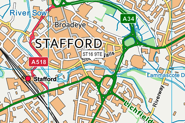 ST16 9TE map - OS VectorMap District (Ordnance Survey) ST16 9TE map - OS VectorMap District (Ordnance Survey)