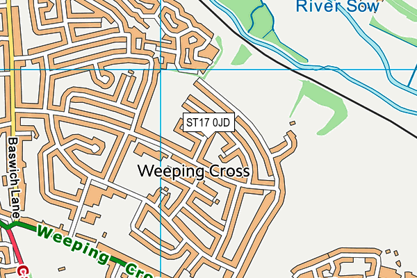 ST17 0JD map - OS VectorMap District (Ordnance Survey) ST17 0JD map - OS VectorMap District (Ordnance Survey)