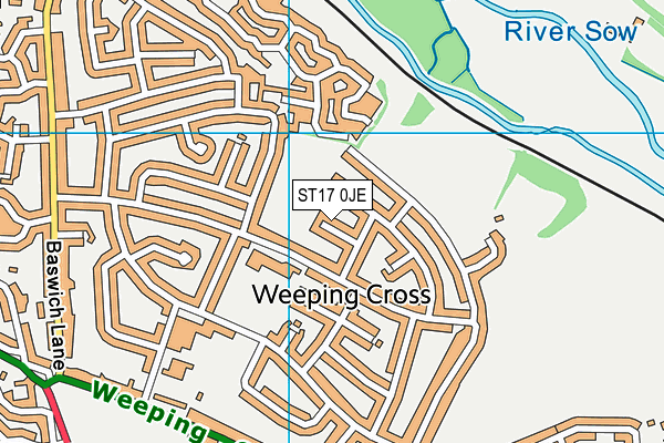 ST17 0JE map - OS VectorMap District (Ordnance Survey)