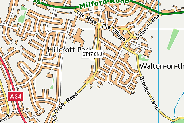 ST17 0NJ map - OS VectorMap District (Ordnance Survey)