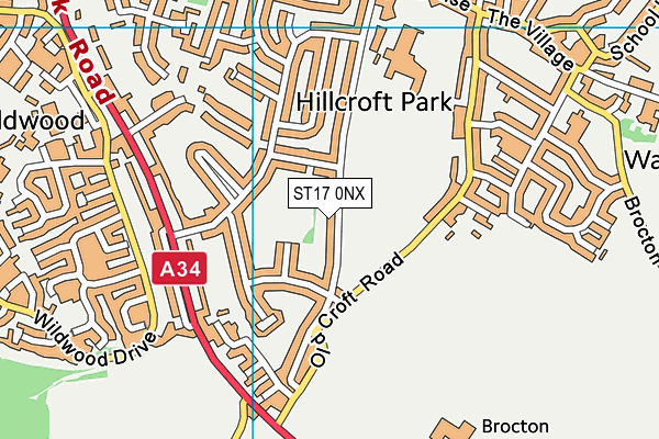ST17 0NX map - OS VectorMap District (Ordnance Survey) ST17 0NX map - OS VectorMap District (Ordnance Survey)