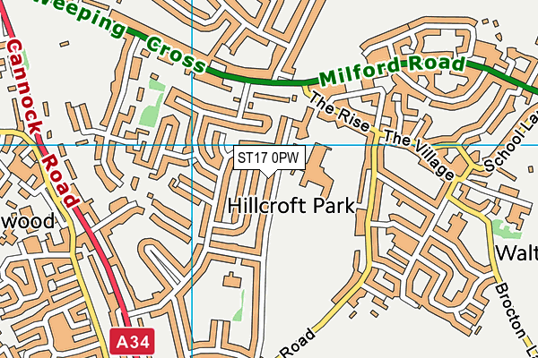 ST17 0PW map - OS VectorMap District (Ordnance Survey) ST17 0PW map - OS VectorMap District (Ordnance Survey)