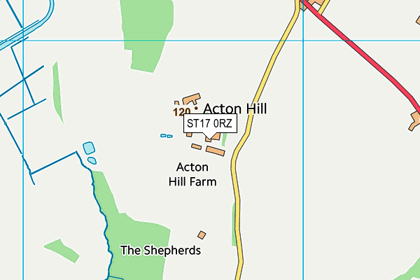 ST17 0RZ map - OS VectorMap District (Ordnance Survey) ST17 0RZ map - OS VectorMap District (Ordnance Survey)