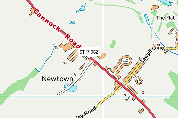 ST17 0SZ map - OS VectorMap District (Ordnance Survey) ST17 0SZ map - OS VectorMap District (Ordnance Survey)