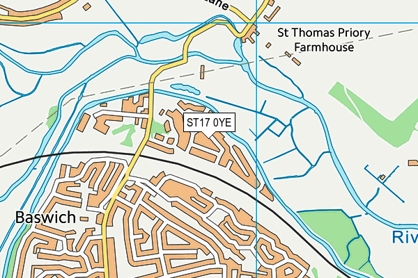 ST17 0YE map - OS VectorMap District (Ordnance Survey) ST17 0YE map - OS VectorMap District (Ordnance Survey)