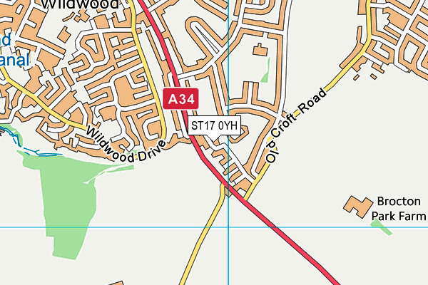 ST17 0YH map - OS VectorMap District (Ordnance Survey)