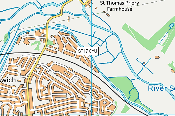 ST17 0YU map - OS VectorMap District (Ordnance Survey) ST17 0YU map - OS VectorMap District (Ordnance Survey)