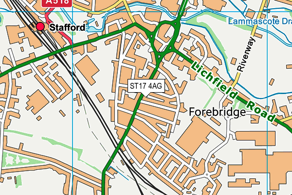 ST17 4AG map - OS VectorMap District (Ordnance Survey) ST17 4AG map - OS VectorMap District (Ordnance Survey)