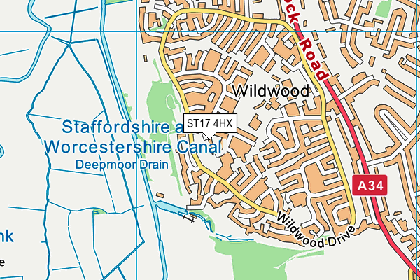 ST17 4HX map - OS VectorMap District (Ordnance Survey) ST17 4HX map - OS VectorMap District (Ordnance Survey)
