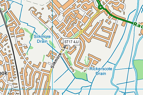 ST17 4JJ map - OS VectorMap District (Ordnance Survey) ST17 4JJ map - OS VectorMap District (Ordnance Survey)