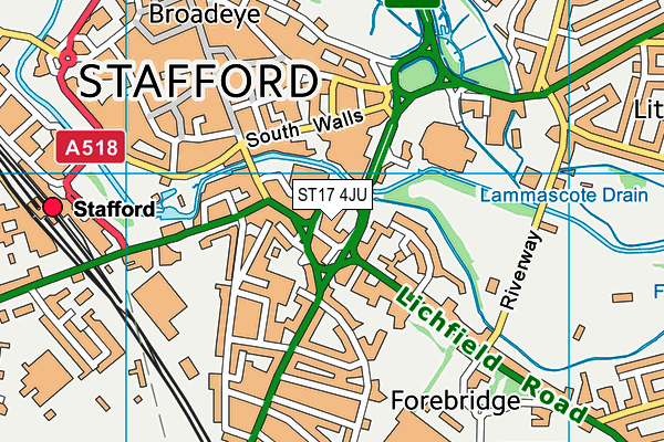 ST17 4JU map - OS VectorMap District (Ordnance Survey) ST17 4JU map - OS VectorMap District (Ordnance Survey)