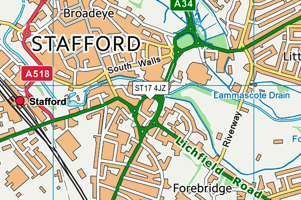 ST17 4JZ map - OS VectorMap District (Ordnance Survey) ST17 4JZ map - OS VectorMap District (Ordnance Survey)