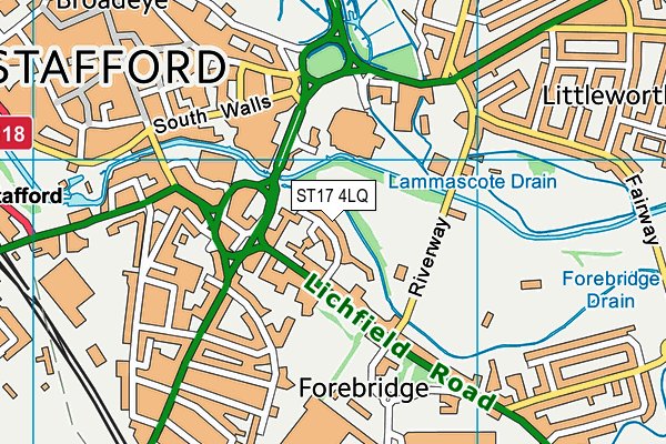 ST17 4LQ map - OS VectorMap District (Ordnance Survey) ST17 4LQ map - OS VectorMap District (Ordnance Survey)