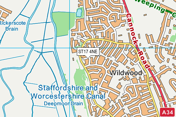 ST17 4NE map - OS VectorMap District (Ordnance Survey) ST17 4NE map - OS VectorMap District (Ordnance Survey)
