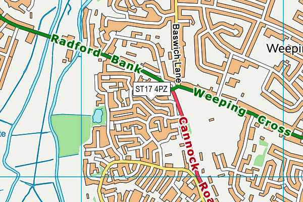 ST17 4PZ map - OS VectorMap District (Ordnance Survey)