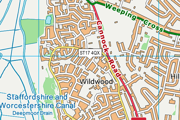 ST17 4QX map - OS VectorMap District (Ordnance Survey) ST17 4QX map - OS VectorMap District (Ordnance Survey)