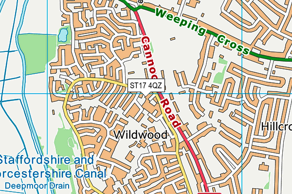 ST17 4QZ map - OS VectorMap District (Ordnance Survey) ST17 4QZ map - OS VectorMap District (Ordnance Survey)