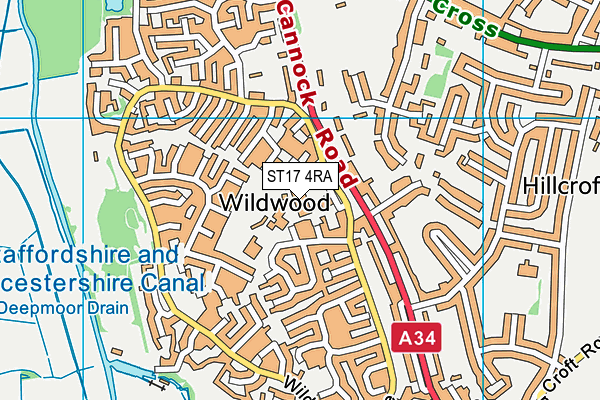 ST17 4RA map - OS VectorMap District (Ordnance Survey) ST17 4RA map - OS VectorMap District (Ordnance Survey)