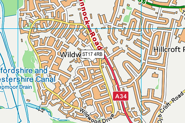 ST17 4RB map - OS VectorMap District (Ordnance Survey) ST17 4RB map - OS VectorMap District (Ordnance Survey)